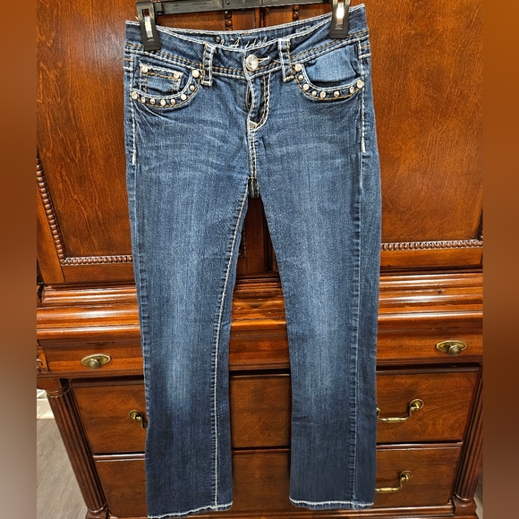 LA Idol Embellished Blue Jeans - Picture 1 of 5